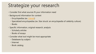 Top tips for library research | PPT