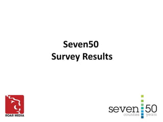 Seven50
Survey Results
 