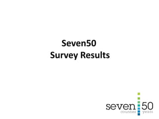 Seven50
Survey Results
 