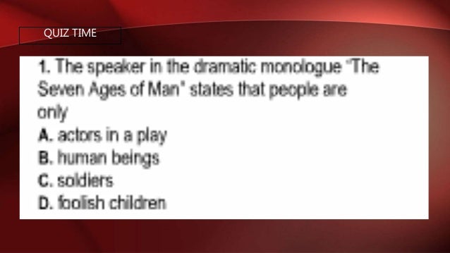 Seven Ages Of Man Lesson