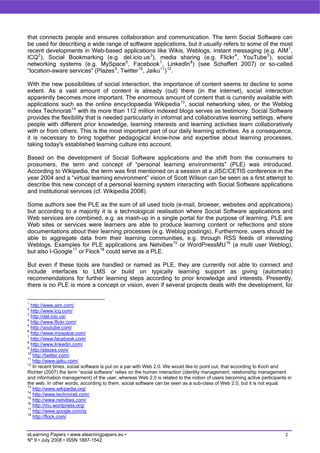 On the way towards Personal Learning Environments: Seven crucial aspects