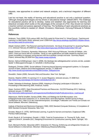 On the way towards Personal Learning Environments: Seven crucial aspects