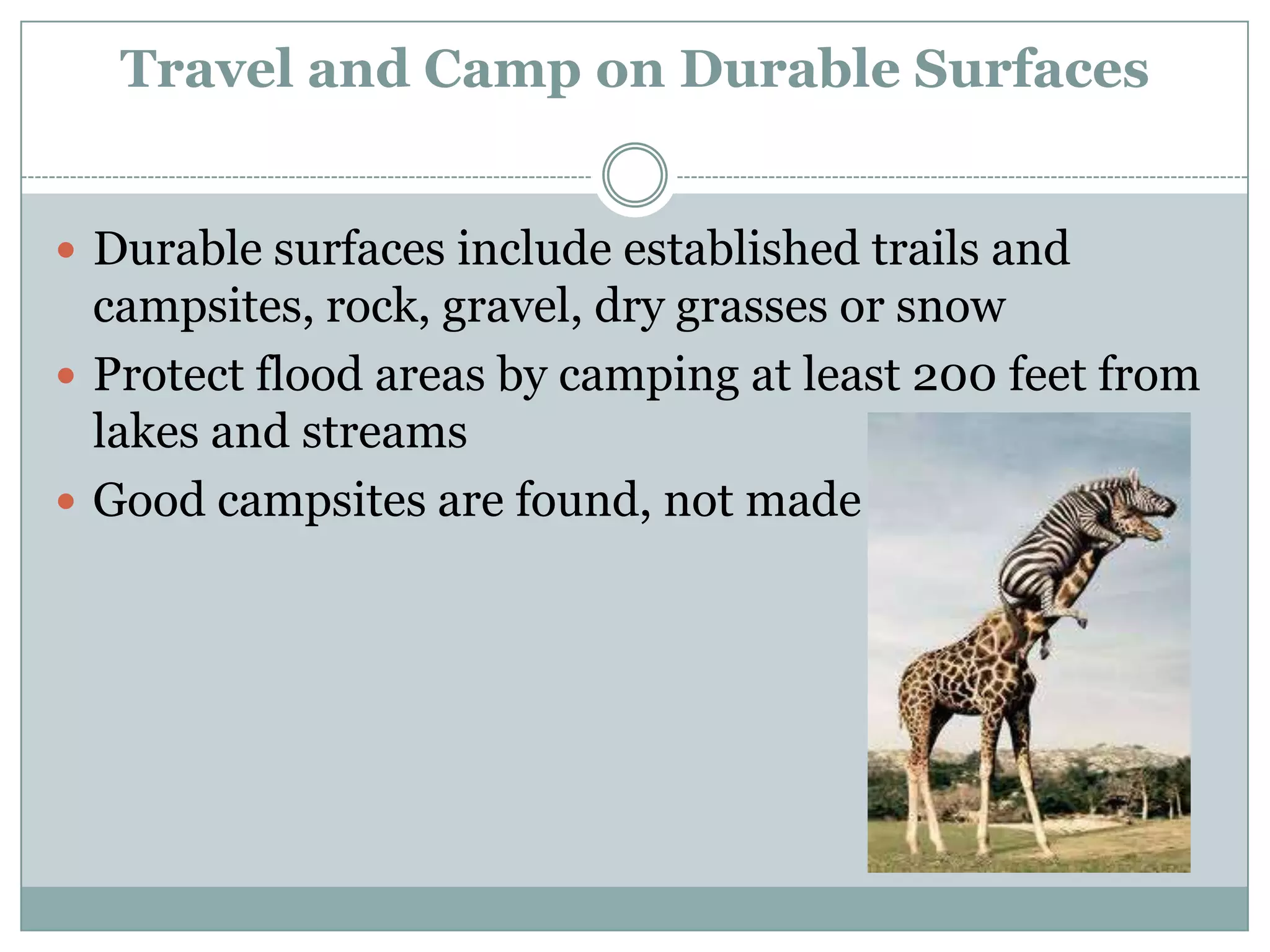 Seven basic leave no trace tips ppt