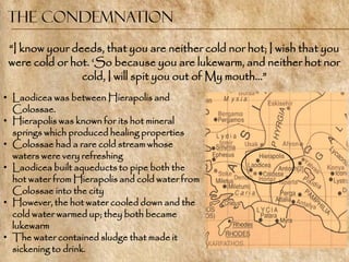 Colosse Cold Spring Seven churches - Laodicea | PDF