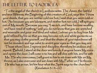 Seven churches - Laodicea | PPT