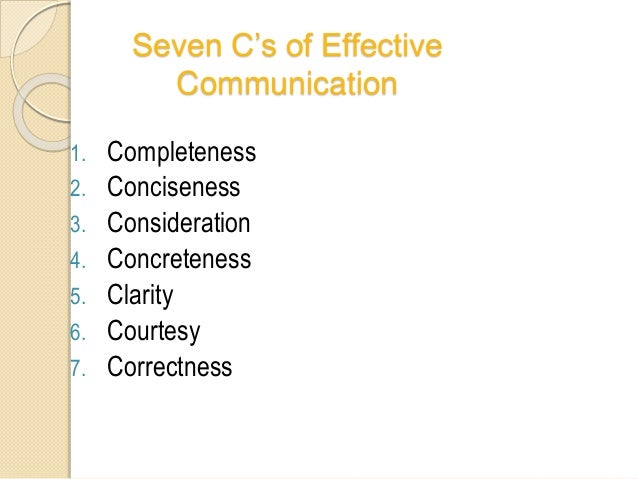 Seven c's of communication
