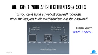 No... Check your architecture/design skills
“If you can't build a [well-structured] monolith,
what makes you think microse...