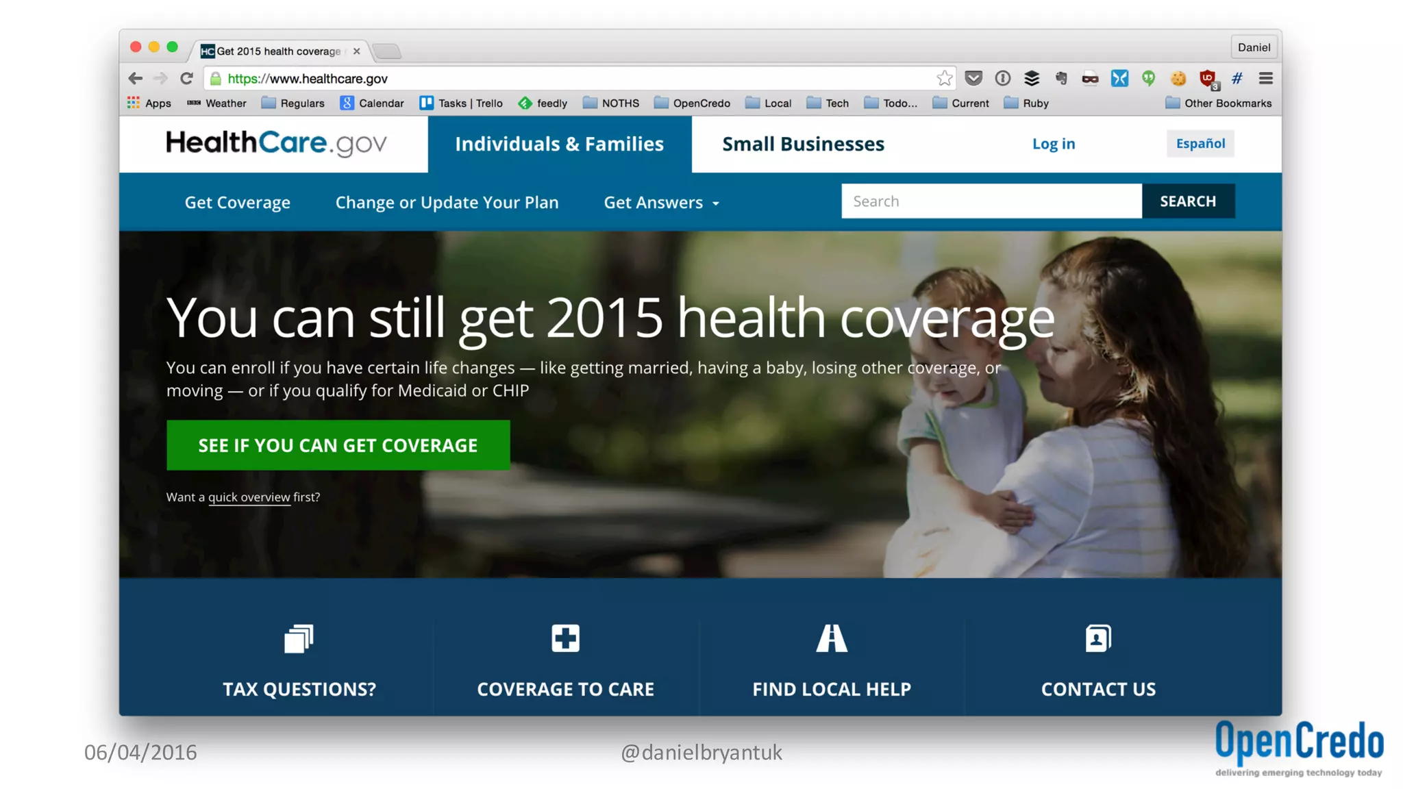07/04/2016 @danielbryantuk
Dev QA Ops
Hand-off	delaysHand-off	delays
Slow	feedback Slow	feedback
Lack	of	cohesion,	shared	understanding	 and	joint	accountability
Front-end Database
Middleware
 