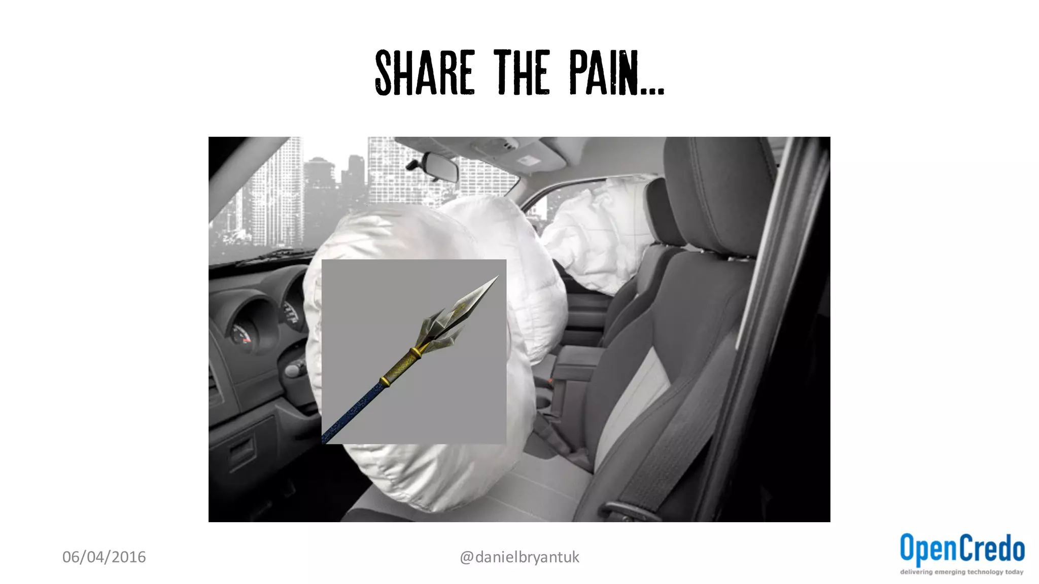 Operational Concerns: Social
• Failure happens all the time... Get used to it!
• 'Gameday' or 'Disaster in recovery testing' (Real) Scenarios
• Failure injection testing (FIT):
– Building 'Failure as a Service' at Netflix without the Simian Army
07/04/2016 @danielbryantuk
 