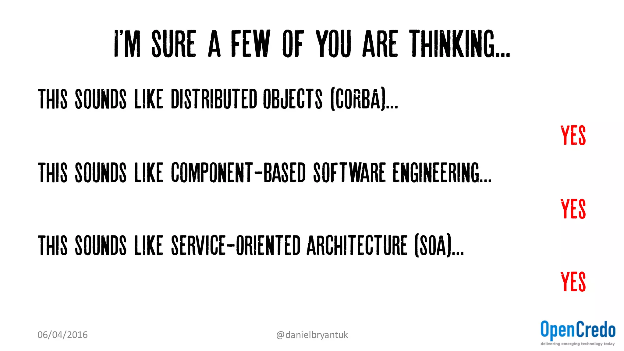 AKF Scale Cube
07/04/2016 @danielbryantuk
Microservices
 