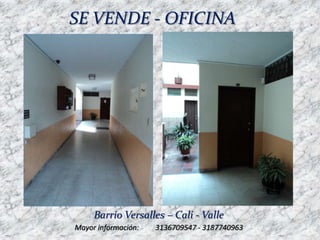 SE VENDE - OFICINA




     Barrio Versalles – Cali - Valle
Mayor información:   3136709547 - 3187740963
 