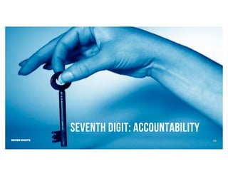 SEVEN DIGITS
seventh Digit: accountability
32
 
