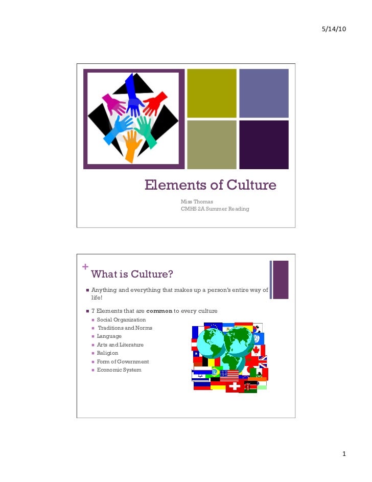 Seven elements of culture