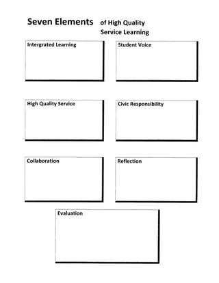 Seven elements of high quality service learning assignment