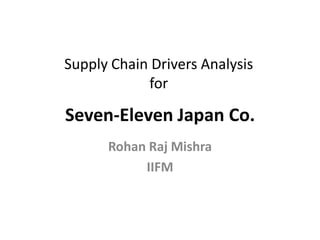 Seven-Eleven Japan Co. Rohan Raj Mishra IIFM Supply Chain Drivers Analysis for 