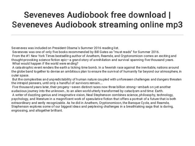 seveneves audio book seveneves audio book
