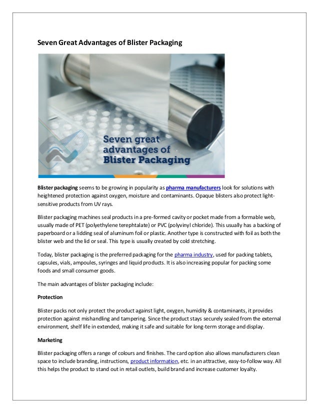 Seven great advantages of blister packaging