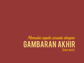 Gambaran AkhirGambaran Akhir
Memulai segala sesuatu dengan
berarti
 