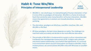 The 7 Habits of Highly Effective People - an outline