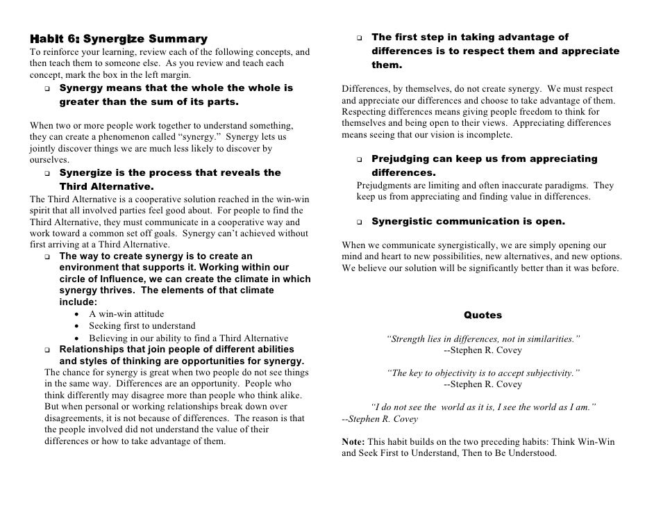 Seven Habits hand out