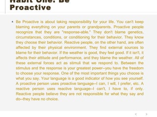 Seven Habits of Highly Effective People | PPT