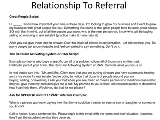 Agent Referral Talk Script Seven Levels of Communication Class Presentation | PPTX