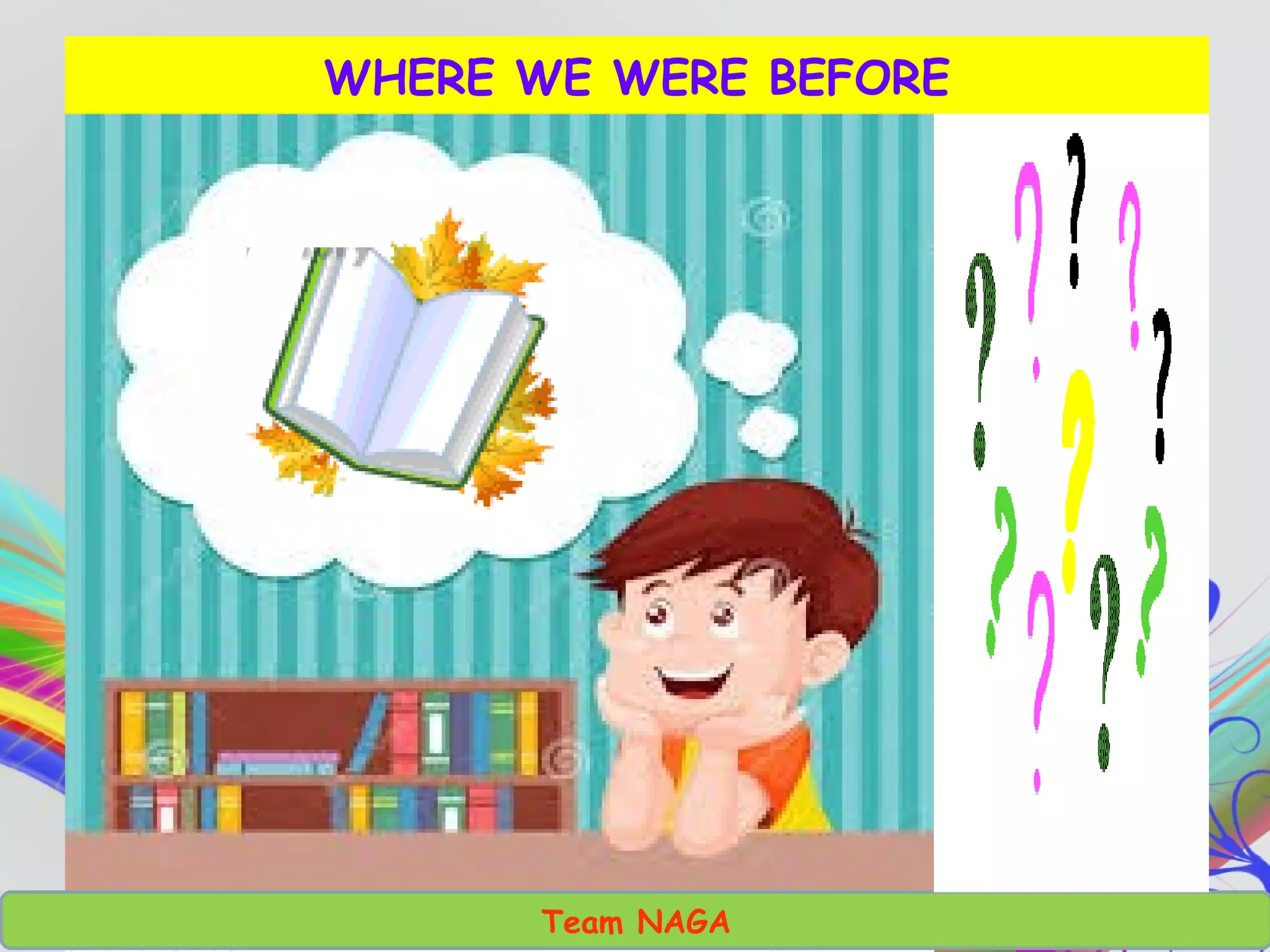 WHERE WE WERE BEFORE
Team NAGA
 