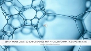 SEVEN MOST COVETED JOB OPENINGS FOR HYDROINFORMATICS ENGINEERING
Hydro Geek, https://hydrogeek.substack.com/
 
