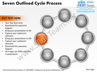 Seven outlined cycle process powerpoint templates 0712 | PDF