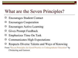 Seven Principles of Effective Teaching Online | PPT