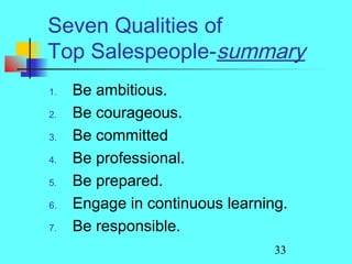 Seven qualities of top sales people | PPT