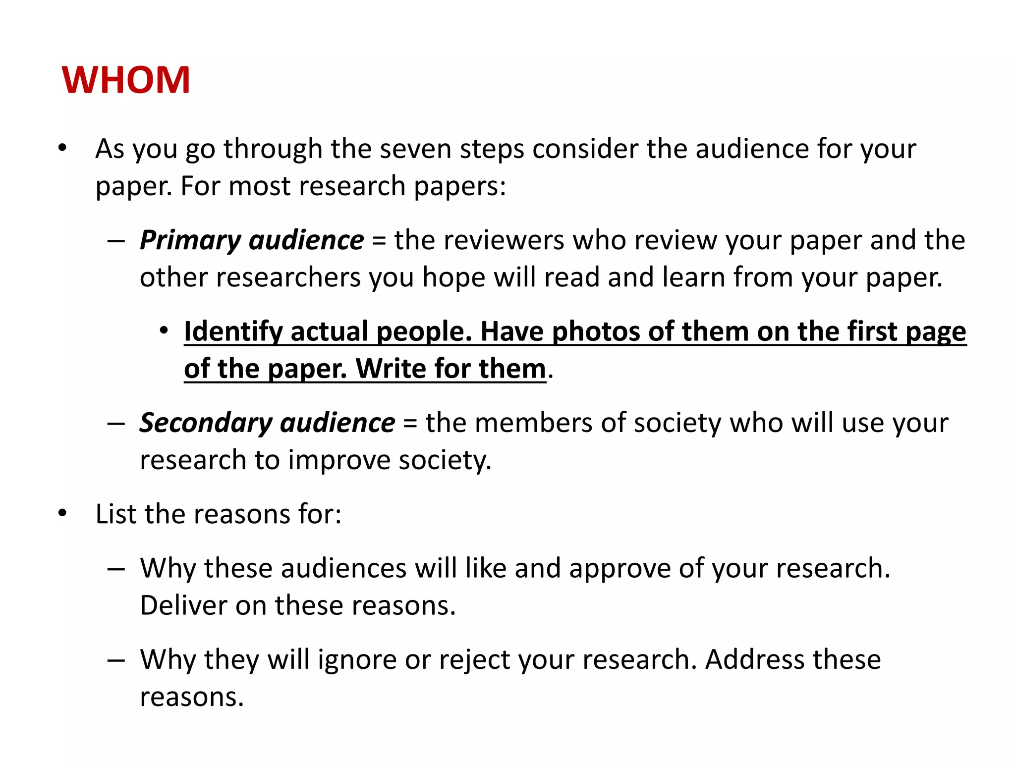 Seven steps for framing and testing a research paper | PPT