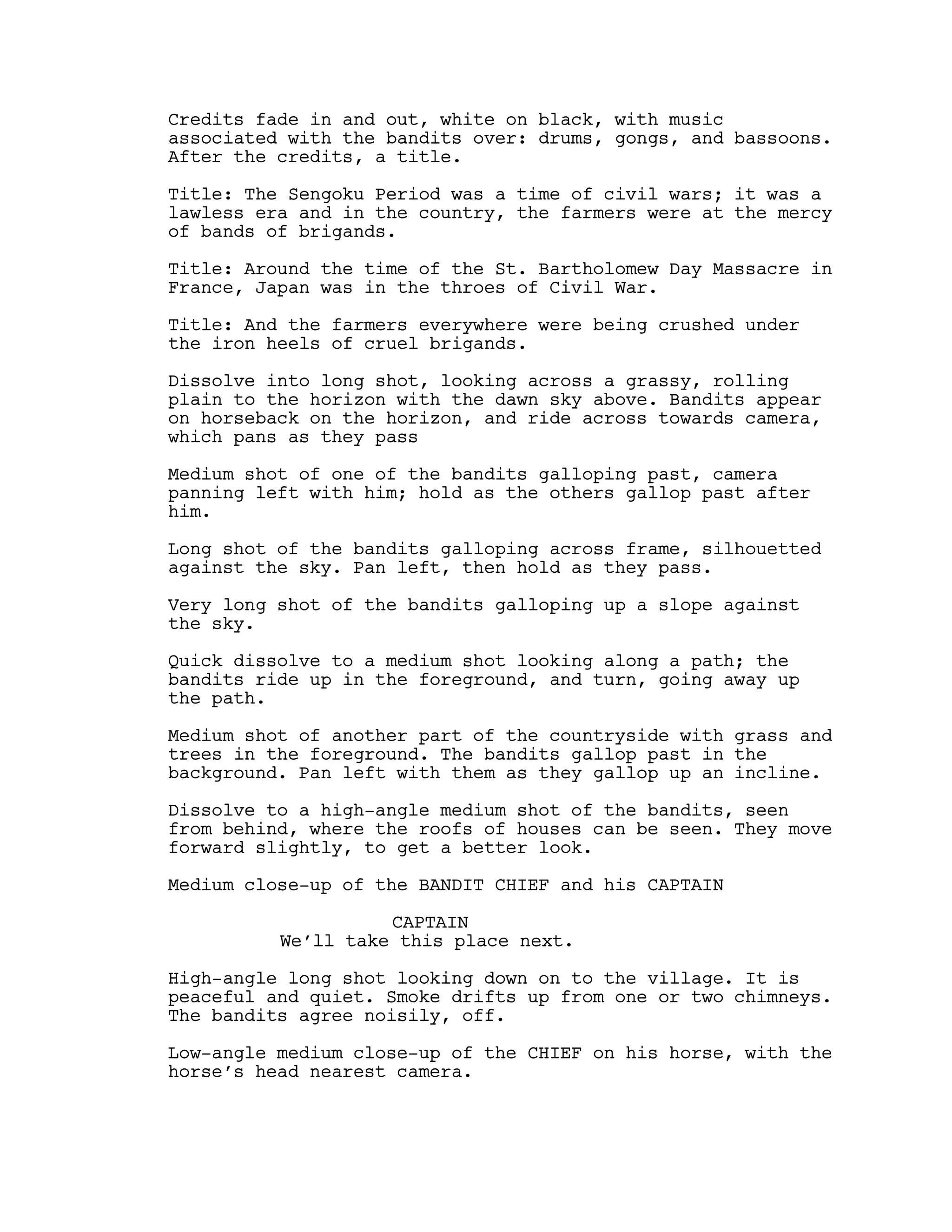Seven Samurai Movie script | PDF