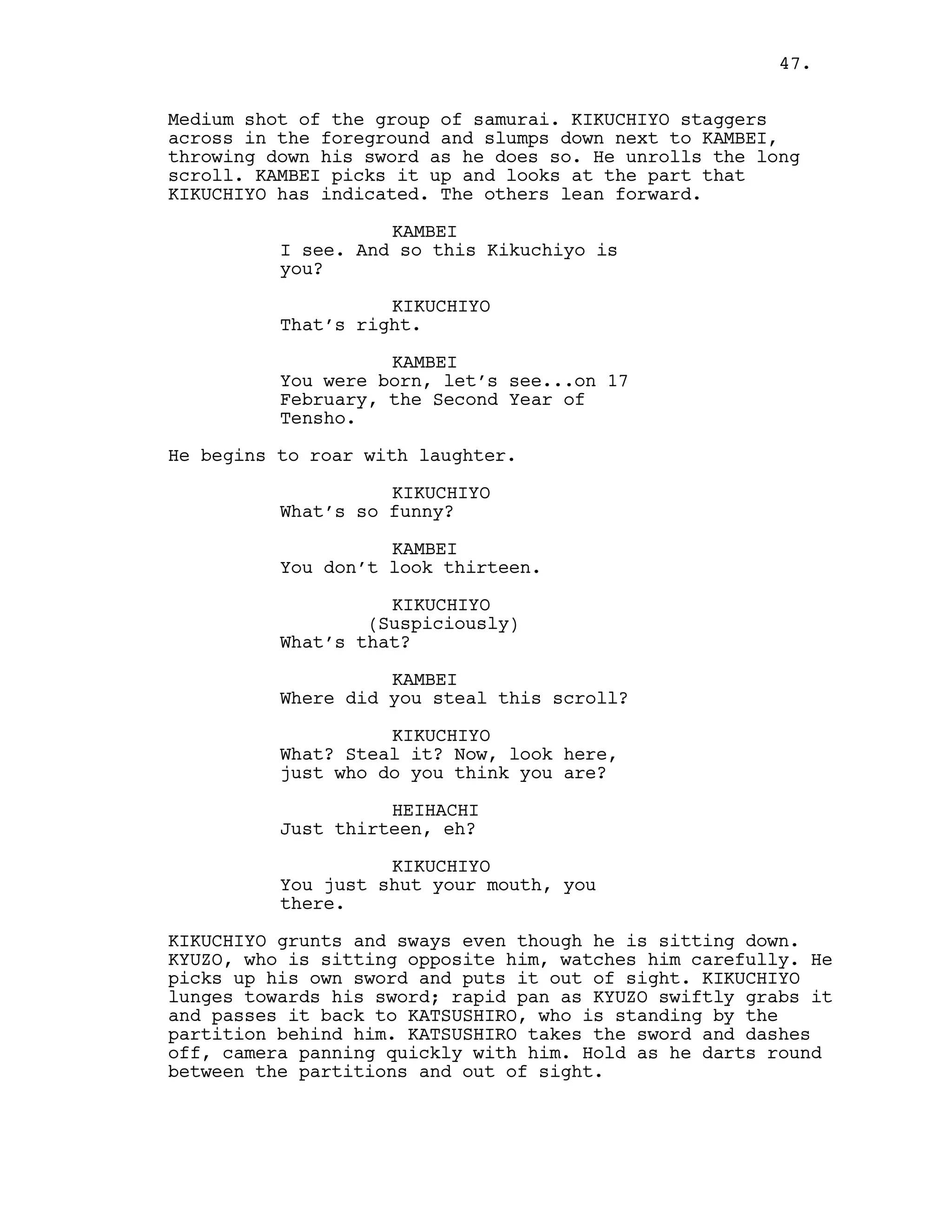 Seven Samurai Movie script PDF