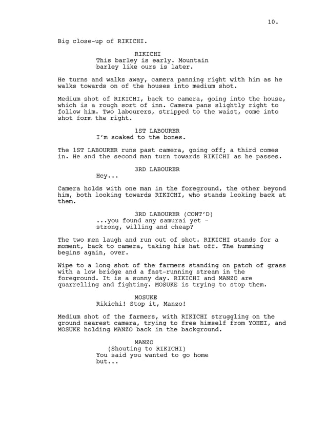 Seven Samurai Movie script PDF Equine Sports Sports