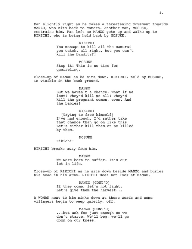 Seven Samurai Movie script PDF Equine Sports Sports