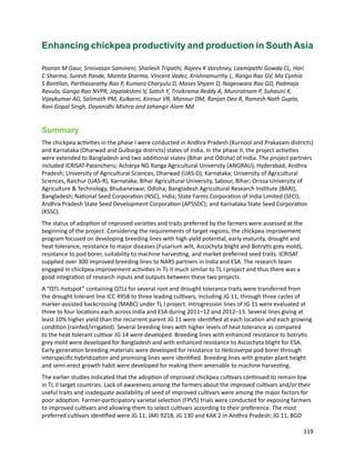 Seven seasons of learning and engaging smallholder farmers in the drought-prone areas of sub-Saharan Africa and South Asia through Tropical Legumes 