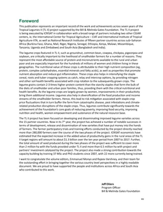 Seven seasons of learning and engaging smallholder farmers in the drought-prone areas of sub-Saharan Africa and South Asia through Tropical Legumes 