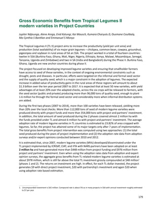 Seven seasons of learning and engaging smallholder farmers in the drought-prone areas of sub-Saharan Africa and South Asia through Tropical Legumes 
