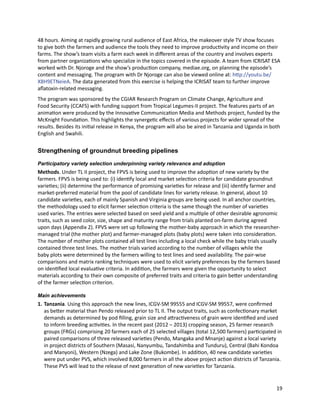 Seven seasons of learning and engaging smallholder farmers in the drought-prone areas of sub-Saharan Africa and South Asia through Tropical Legumes 