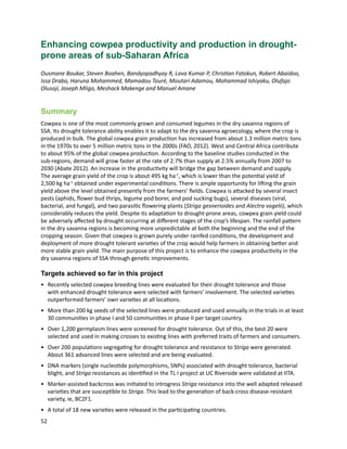 Seven seasons of learning and engaging smallholder farmers in the drought-prone areas of sub-Saharan Africa and South Asia through Tropical Legumes 