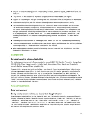 Seven seasons of learning and engaging smallholder farmers in the drought-prone areas of sub-Saharan Africa and South Asia through Tropical Legumes 