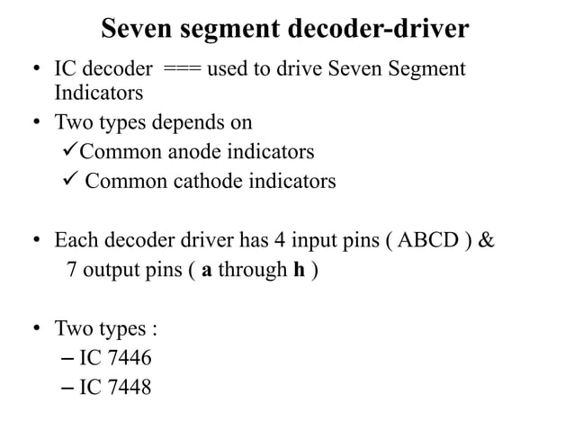 Seven segment decoders | PPTX