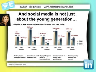 And social media is not justabout the younggeneration…Source: Accenture, 2009