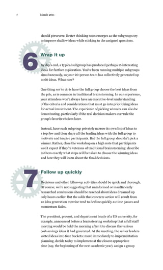 Seven steps to better brainstorming | PDF
