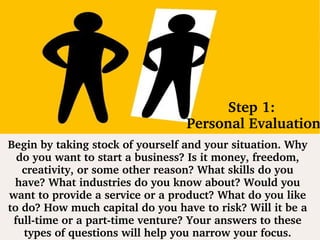 Seven steps to starting your own business | PPT