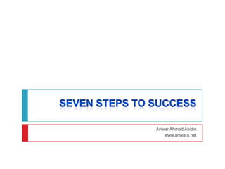 SEVEN STEPS TO SUCCESS Anwar Ahmad Abidin www.anwara.net 