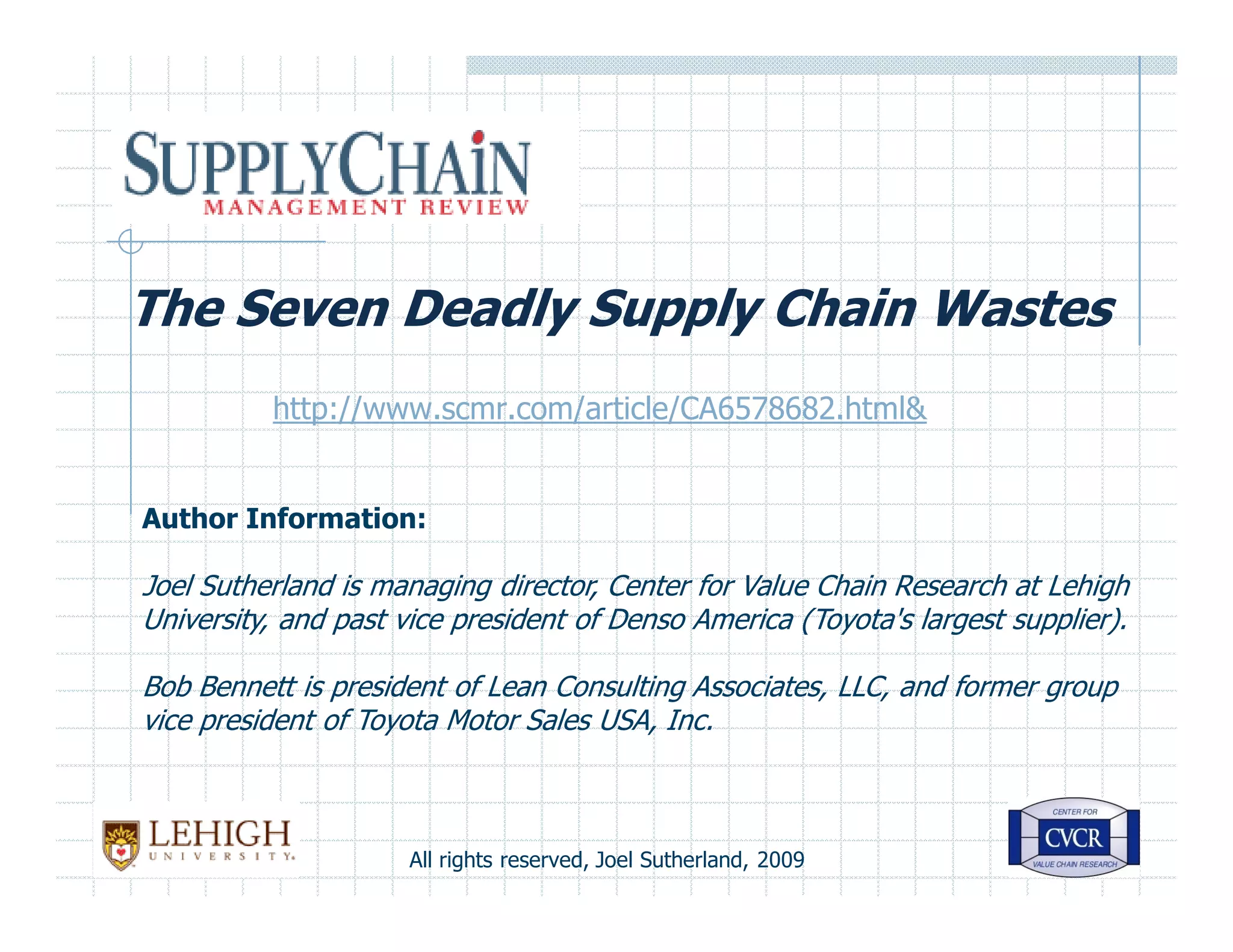 Seven Supply Chain Wastes