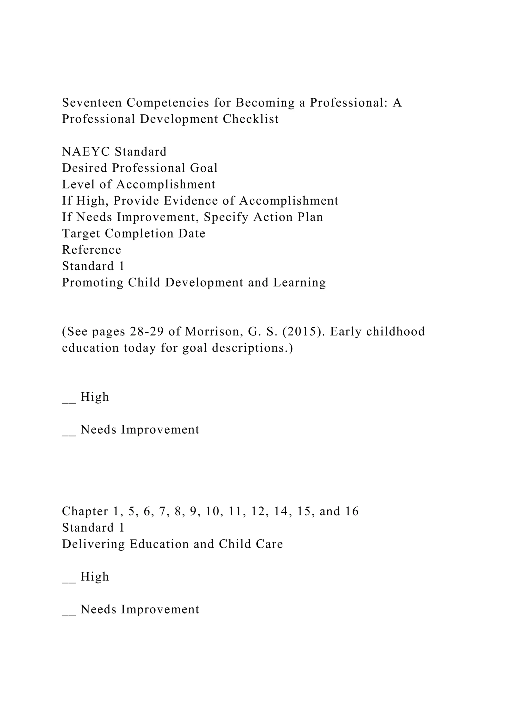 Seventeen Competencies for a Professional A Professional.docx