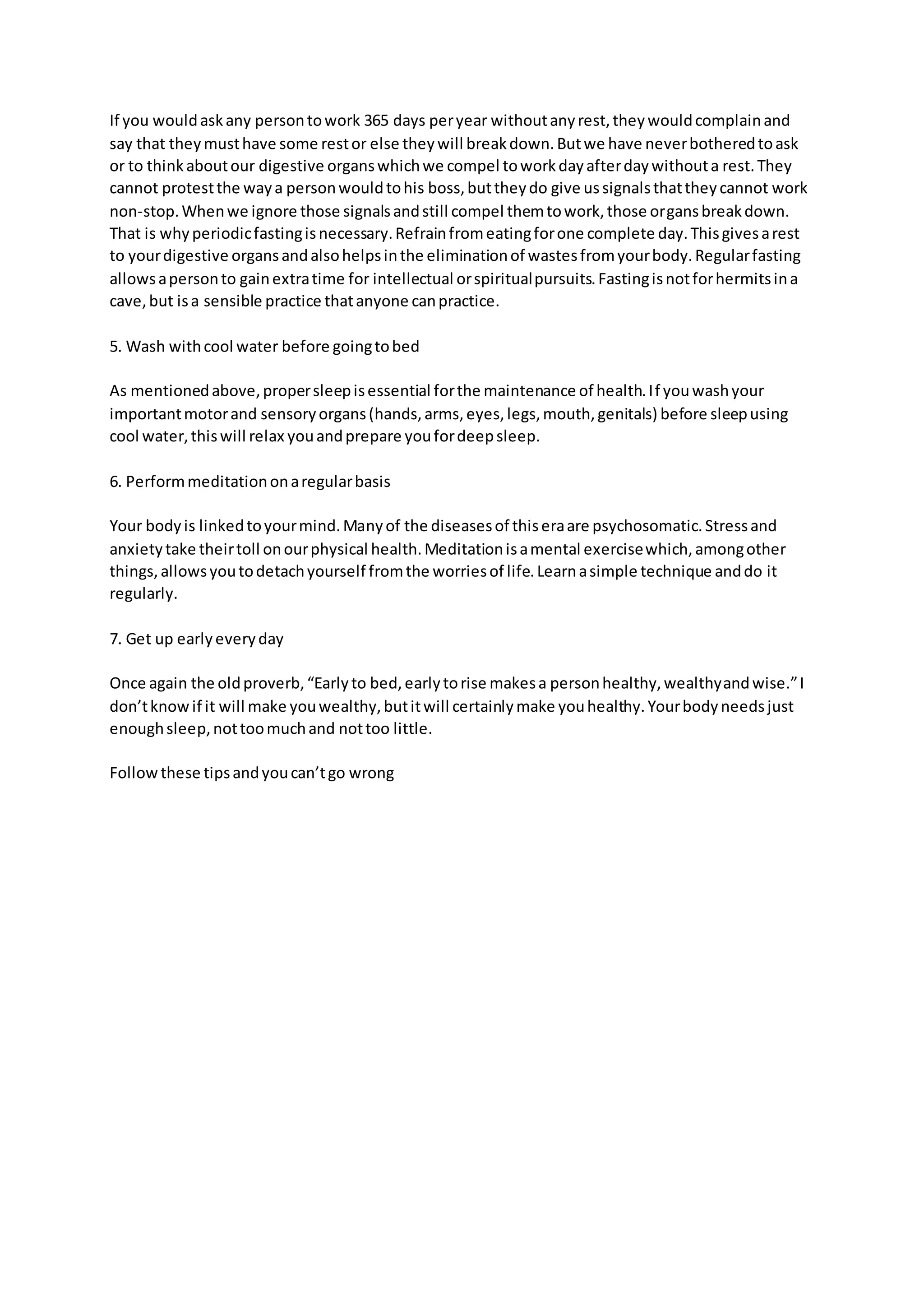 Seven tips for a long and healthy life PDF
